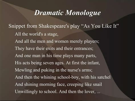 Narrative and Dramatic Poetry: monologue | ODP