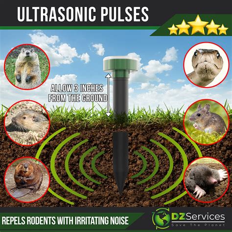 2 pcs Mole Repellent Mole Gopher Repellent Solar Mole Repeller Vole ...