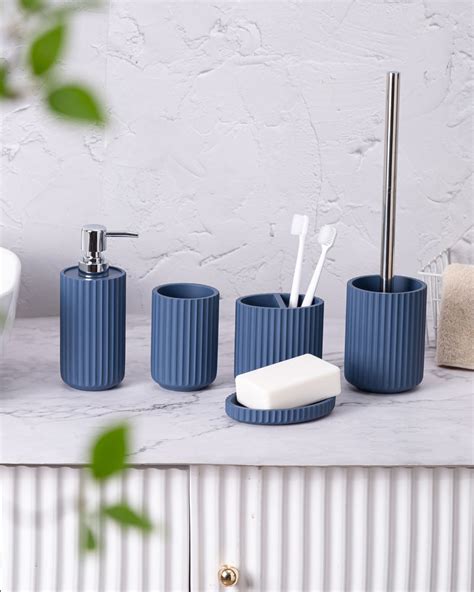 Exclusive Polyresin Bath Decor Bathroom Accessory Set of 4 - Pano