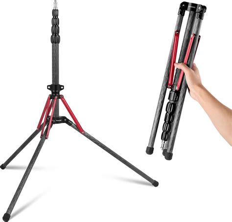 Buy NEEWER Light Stand Carbon Fiber with 180° Reversible Legs, 1/4" to ...