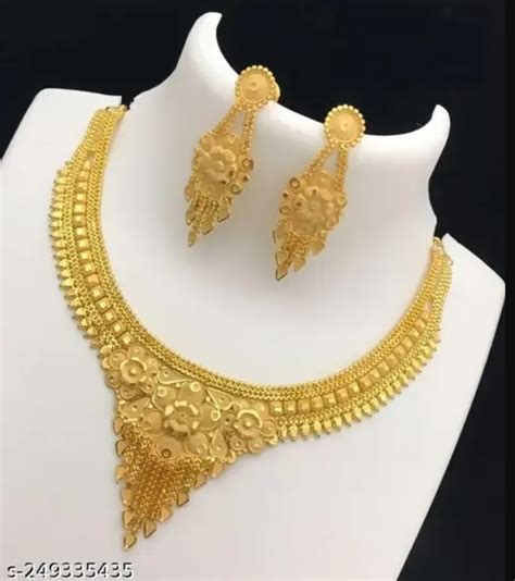 Jewellery Set Grand Look Gold Plated Necklace And Earring Set ...