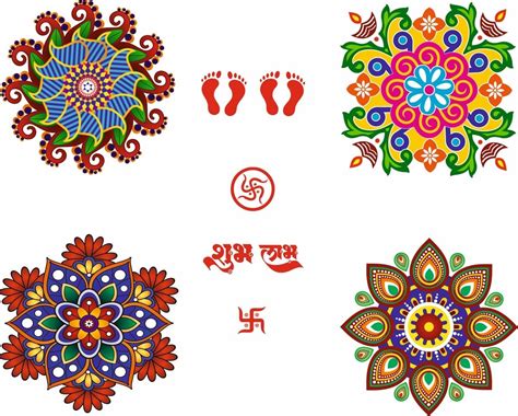 Buy 100yellow® Diwali Rangoli Vinyl PVC Self Adesive Floor Sticker ...
