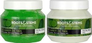 Roots & Stems Combo Pack of 2 Cucumber De-Tan Scrub & Facial Pack For ...