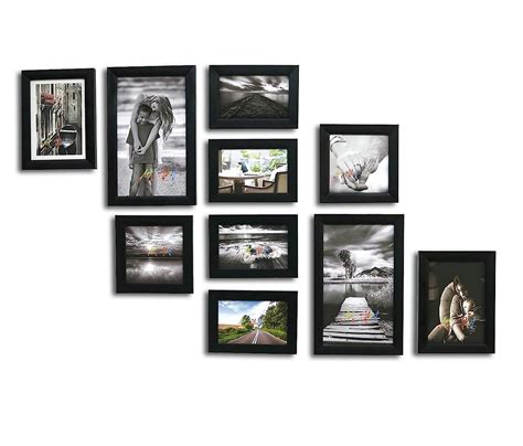 Art Street Varying Black Photo frame collection - Set of 10 individual ...