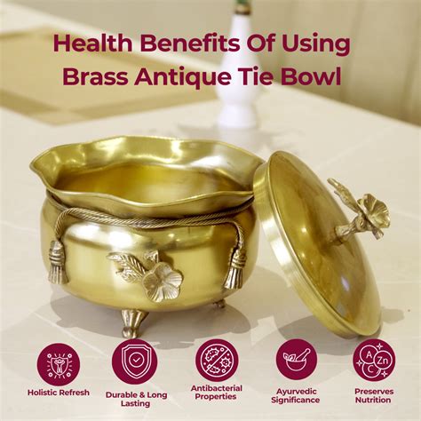 Antique Brass Tie Bowl with Lid