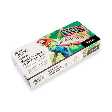 Mont Marte Watercolour Half Pan Set Signature – 73 Colours with Brush ...