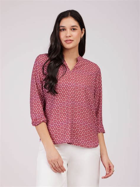 Buy Brick Red Front Pleat Top Online | FableStreet