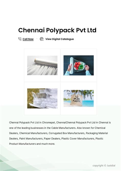 Chennai Polypack Pvt Ltd in Tirumudivakkam, Chennai - Best Cable ...