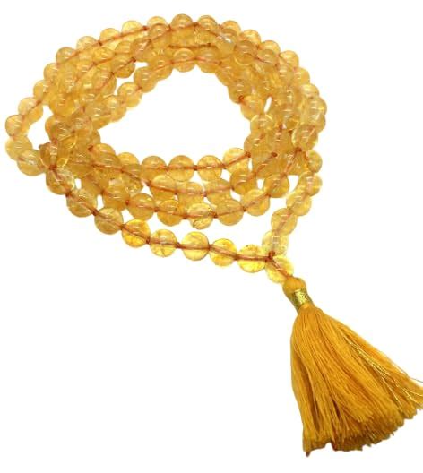 All Stone 108 Beads Citrine Mala Original Certified सिट्रीन माला सुनेला ...