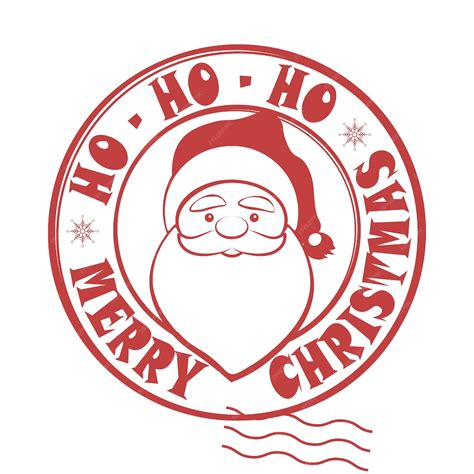 Timbro rotondo con una sagoma di Babbo Natale in un cappello un ...