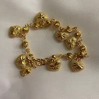 Buy Heart Charm Necklace Pendant 22K 23K 24K Thai Baht Yellow Gold ...