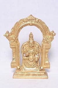 Gold Brass Metal Sitting Goddess Bhagavathi Amman Statue : Amazon.in ...