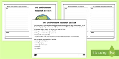 The Environment Research Activity Booklet
