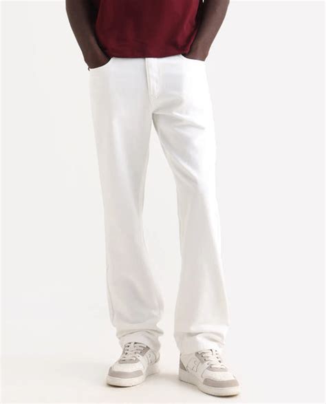 Buy Frost - White Morris Regular Fit Plain Jeans| Rare Rabbit