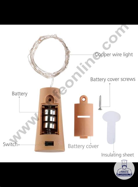 Cake Decor™ Copper String LED light 2 Meter Multicolor 20 LED Bottle C ...