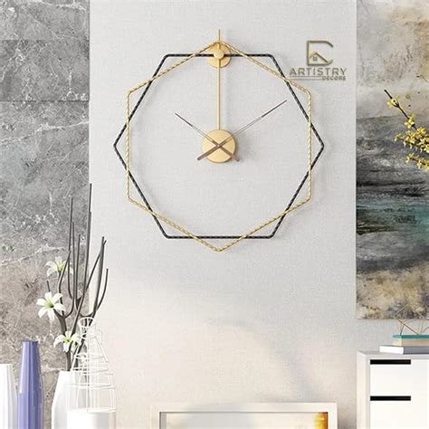 Buy ARTISTRY DECORS Metal Analog Wall Clock in Black and Gold Colour ...