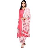 BIBA WOMEN PRINTED STRAIGHT SALWAR KURTA DUPATTA(SKDDELIGHT7957_BLACK ...