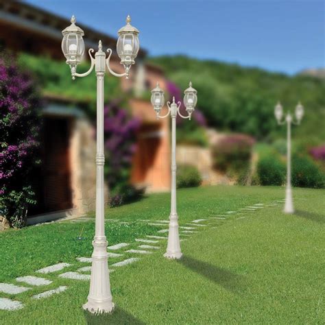 Lamppost 2 lights in Aluminum and Polycarbonate Made in Italy