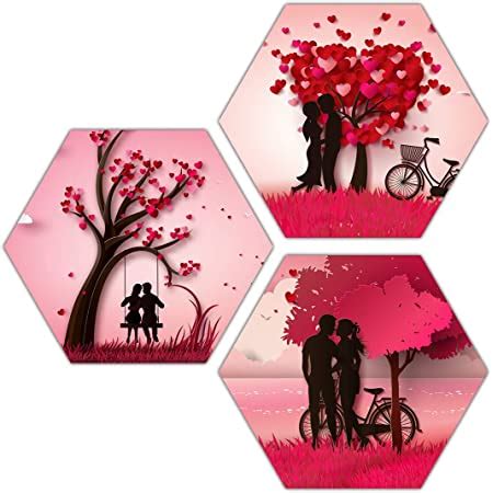 Xpression Decor Hexagon Nature Piece Painting On 6Mm Pine MDF of Love ...