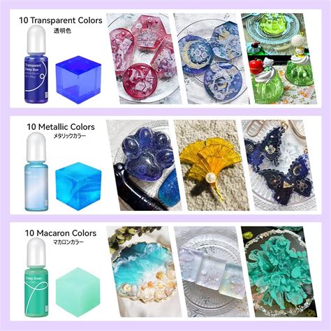Buy Epoxy Resin Pigment, UV Resin Pigment-10 Macaron Colors, Highly ...