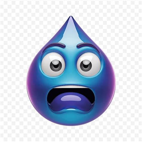 A blue water drop with eyes and a blue bubble | Premium AI-generated PSD