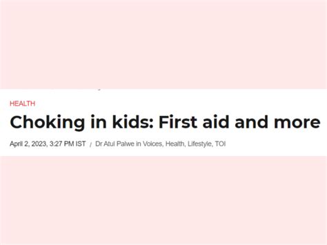 Choking in kids: First aid and more - Motherhood Hospitals India
