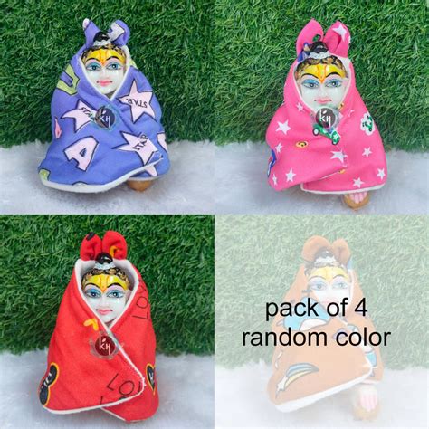 Winter bunny shawl ponchu for laddu gopal ji pack of 4 (RANDOM COLOUR ...