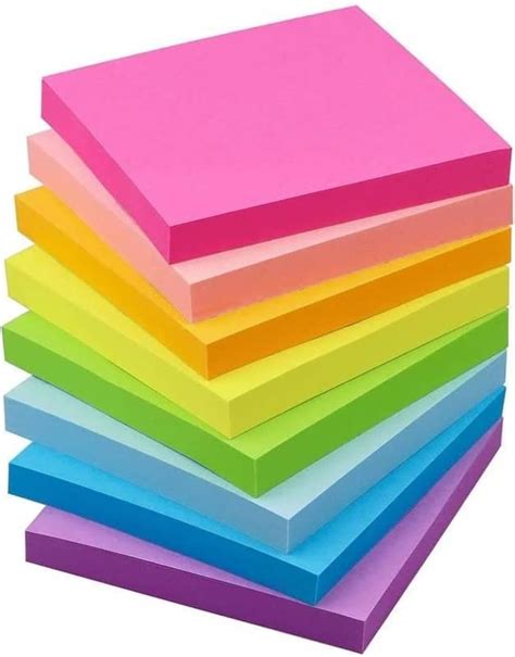 OFIXO Self Sticky Notes - Pack of 5 Neon Colors, 400 Sheets, 3 X 3 ...