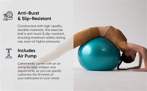 Buy Wiselife Gym Ball,Physical Therapy Yoga Ball for Home,Excercise ...