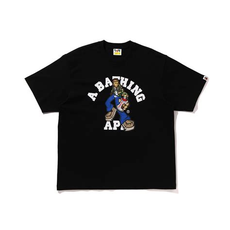 Bape Mens Graffiti Character College Relaxed Fit Tee – Extra Butter India