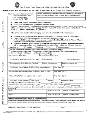 Fillable Online sanantonio San Antonio Police Department Alarms ...