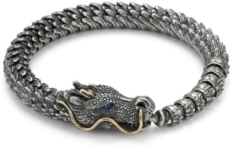 Buy KURMASHOP Unisex Dragon Scale Bracelet for Women & Men, Sterling ...