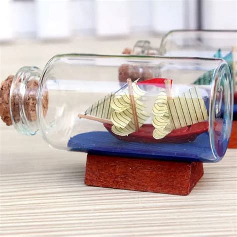 3 Pcs Mini Ship in Bottle Showpiece for Home Decoration, Perfect for L ...