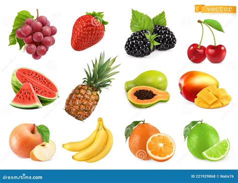Grapes, Strawberry, Blackberry, Cherry, Watermelon, Pineapple, Papaya ...