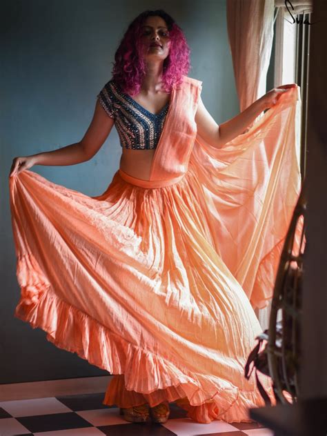 Ready To Wear Orange Cotton Saree|Khatta Meetha Sa Mann|Suta