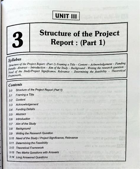 PRW unit 3 - prw unit 3 - UNIT 3 Structure of the Project Report ...