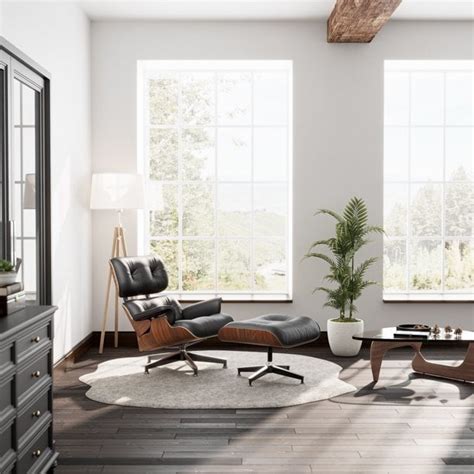 Buy 1inchome Mid Century Lounge Chair, Eames Lounge Chair, Top Grain ...