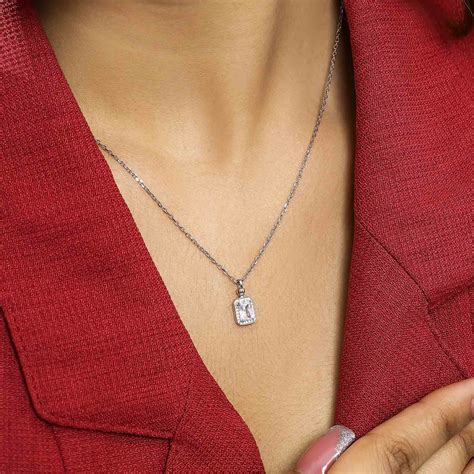 Silver Chain with Pendant Shine with Zircons