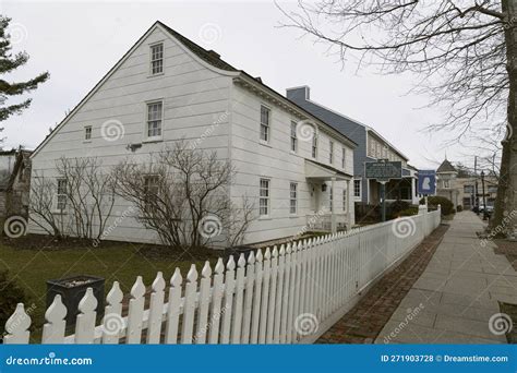 Colonial Building, the Raynham Hall Museum, Fence and Front Entrance ...