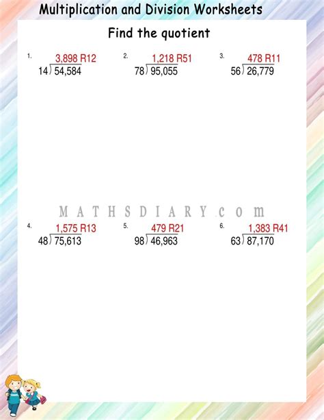 Image result for Long Division Worksheets 2-Digit Divisor