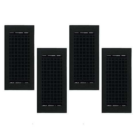 SET OF 4 Mosaic Air Supply Vent 4"x10" Duct Opening (Overall 5-1/2"x 11-3/4") Heavy Gauge Solid ...