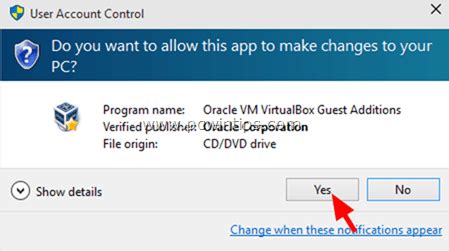 Image result for User Account Control VirtualBox Install