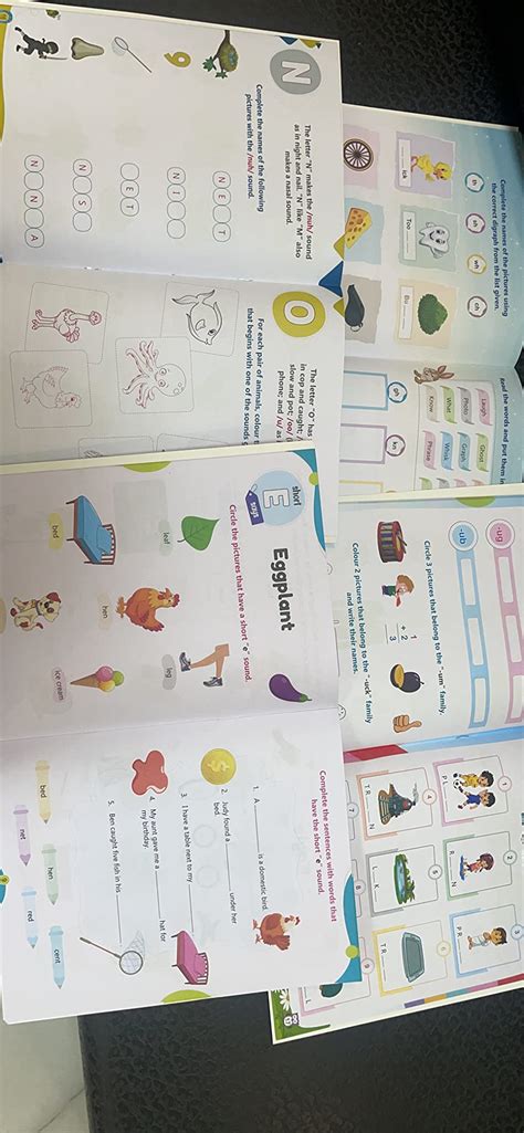 Phonics Reader (Set of 4 Books) - Alphabet Sounds, Short and Long Vowel ...