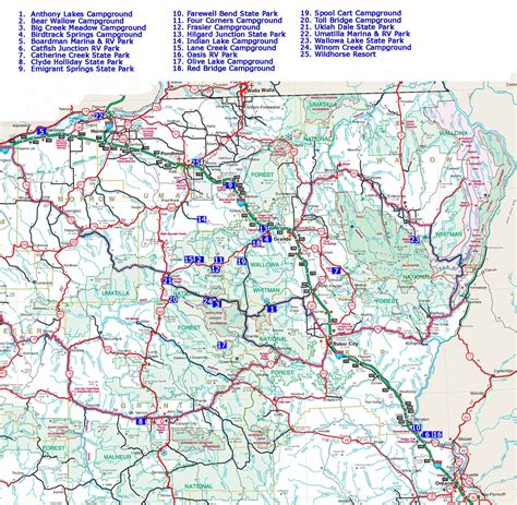 Free Camping Oregon Map - Map Worksheets