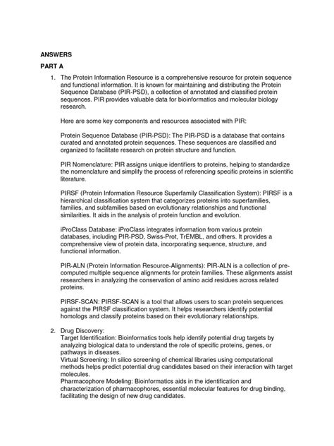 Image result for Bioinformatics Questions