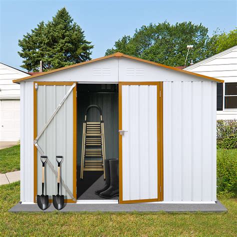 Ubgo Outdoor Metal Storage Shed With Metal Floor Base 6ft | Desertcart ...