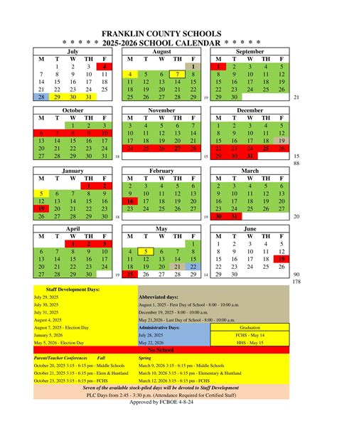 Franklin County Public Schools tn Calendar 25-26 Revised [PDF] - EduCounty