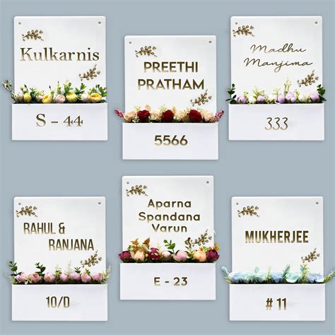 Buy Personalised Acrylic Flower Planter Nameplate Online On Zwende