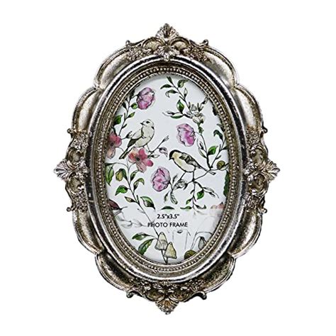 BLYBH Vintage Oval Picture Frame 2.5x3.5 Retro Photo Frames, Tabletop ...