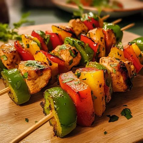 Chicken and Bell Pepper Skewers - Flavoritely